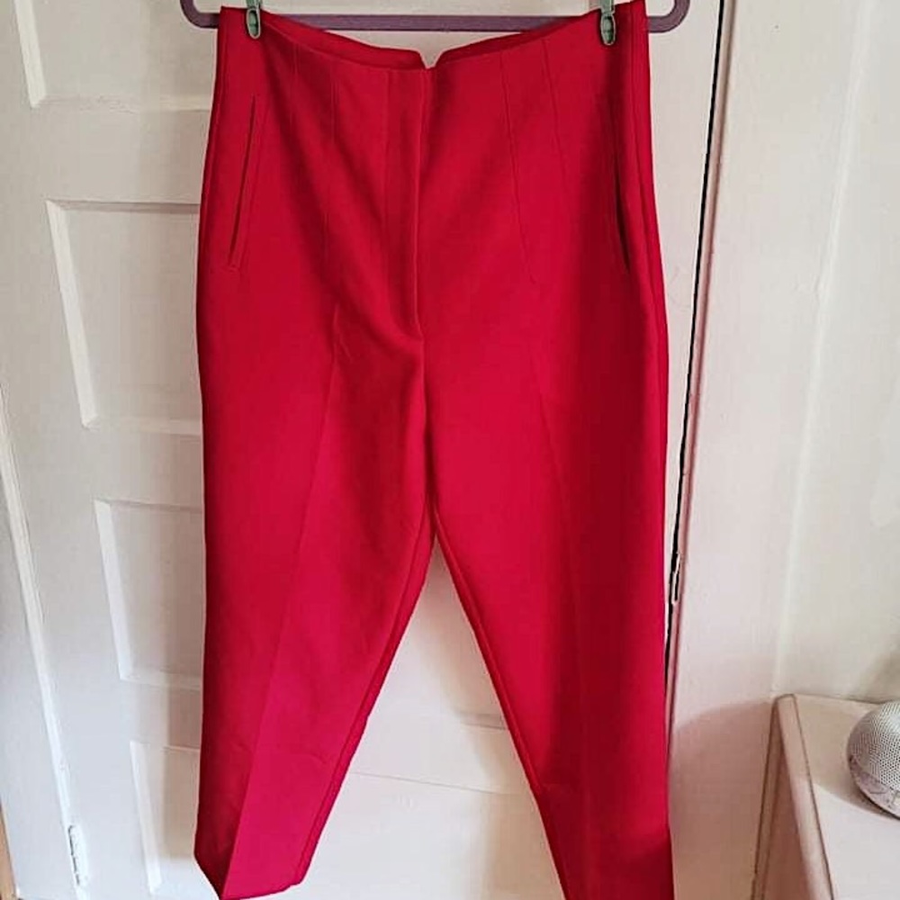 BNWT Zara red high waisted pants